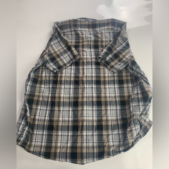 JF white and brown plaid shirt size 3XL tall - Picture 2 of 3